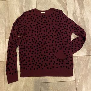 Hinge Heather Burgundy Dot Sweater M